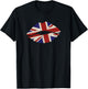 Union Jack Kissing Lips UK Flag Mouth United Kingdom T-Shirt - T-Shirt | Black