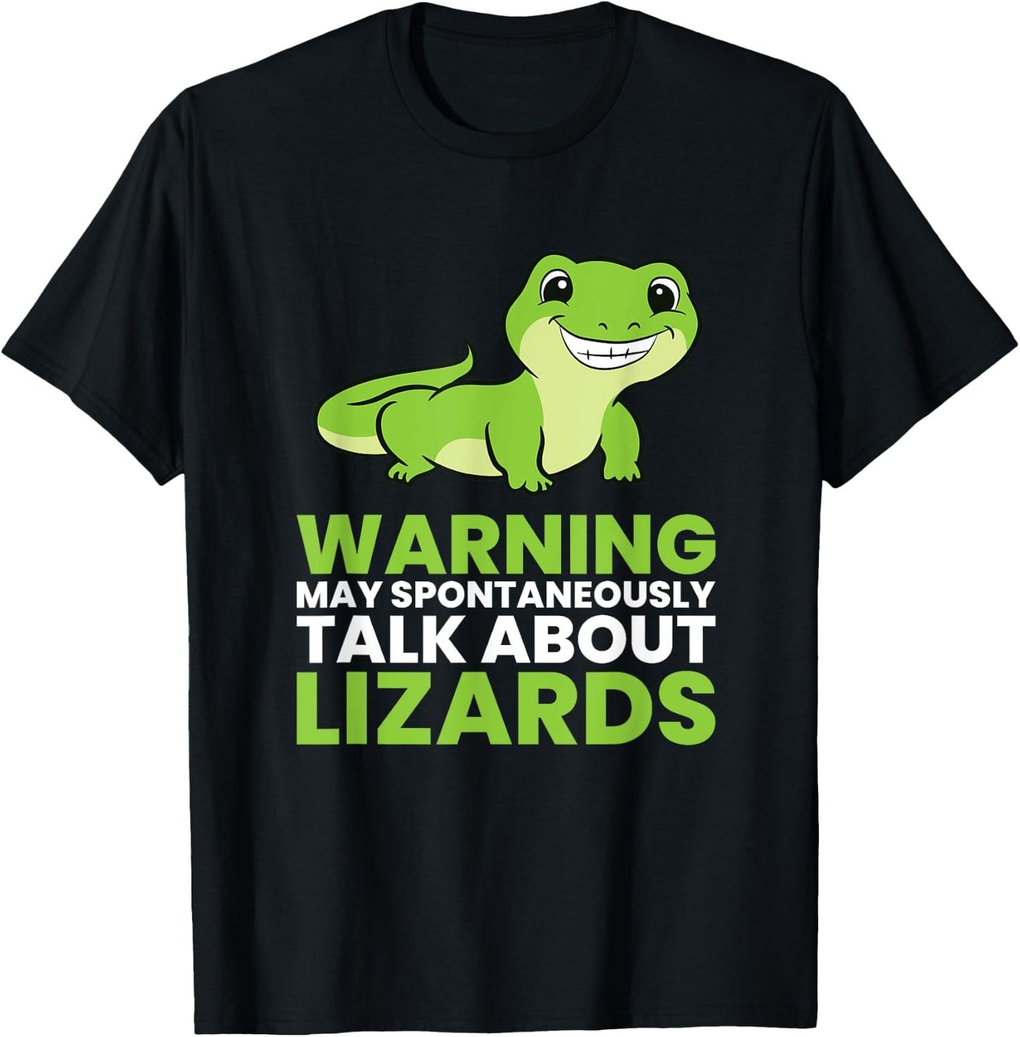 Lizard Reptiles Warning May Spontaneously Talk About Lizards T-Shirt - T-Shirt | Black