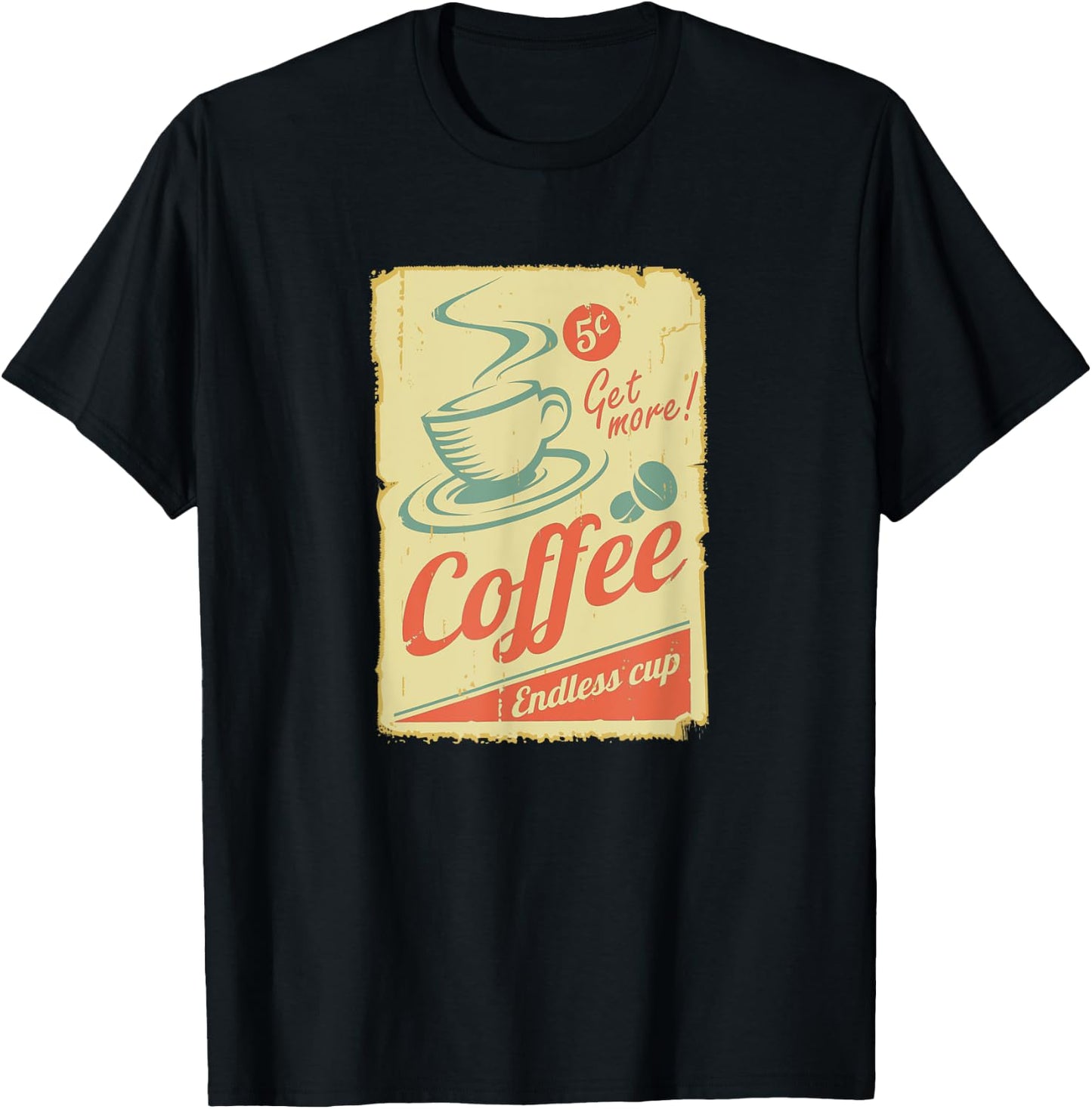 Retro Coffee Shirt Funny Vintage Retro Coffee Gift T-Shirt - T-Shirt | Black