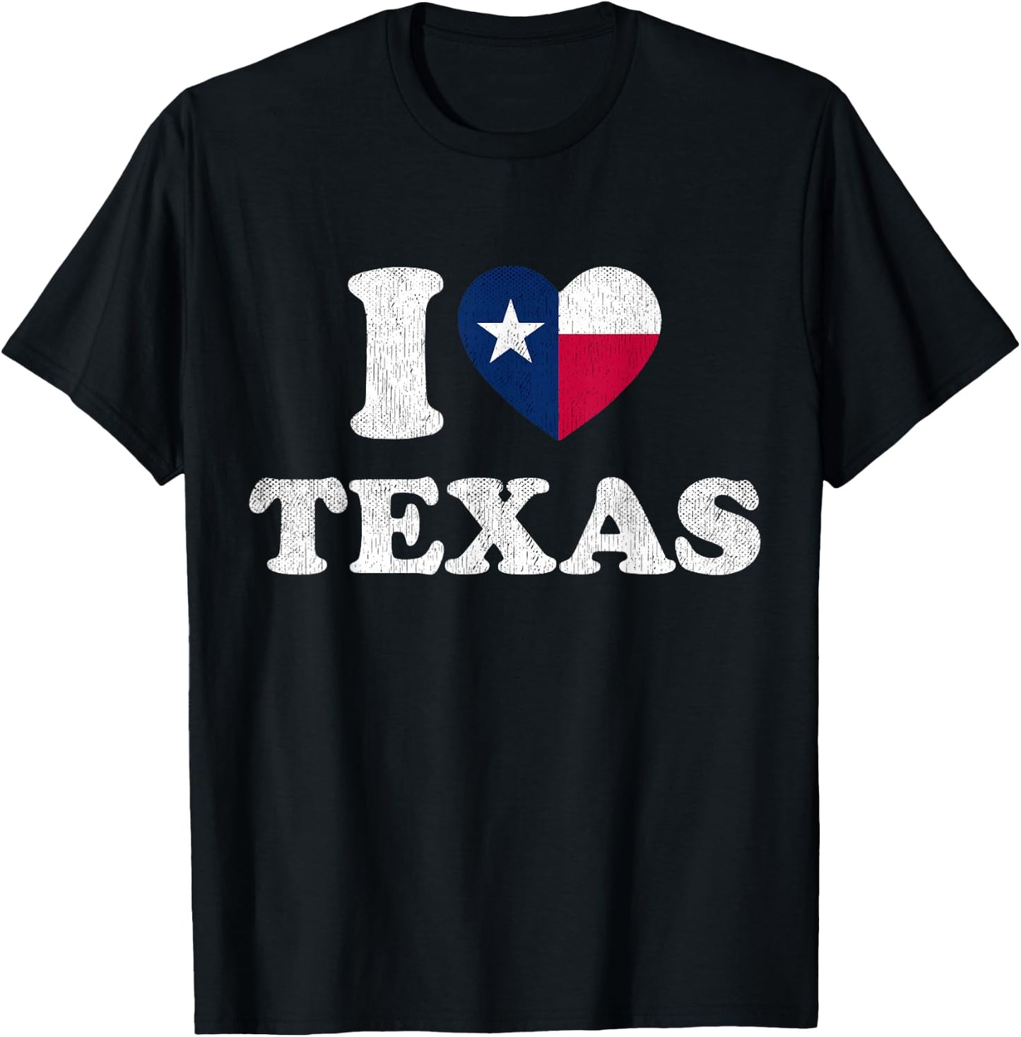 I Love Texas TX State Flag Souvenir T-Shirt - T-Shirt | Black