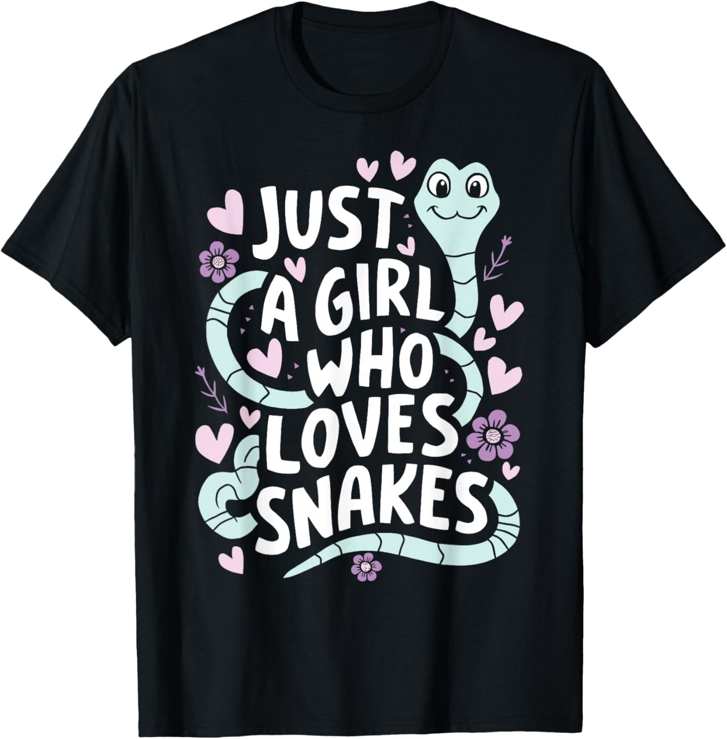 Girl Snake Handler - Just A Girl Who Loves Snakes T-Shirt - T-Shirt | Black