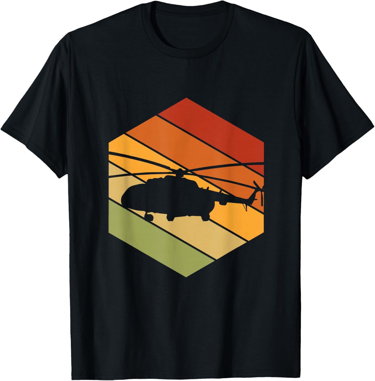 Vintage Helicopter Pilot - Retro Mil Mi-8 Helicopter T-Shirt - T-Shirt | Black