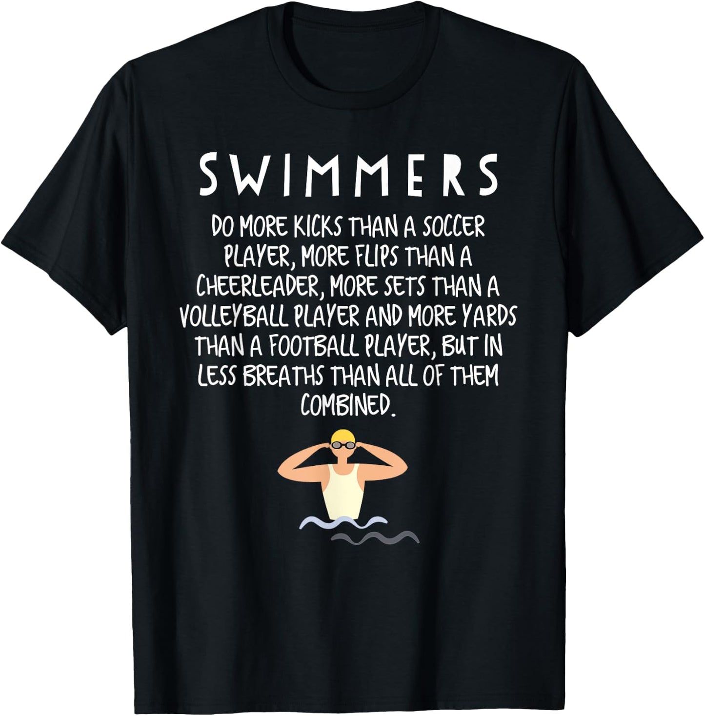 Funny Professional Swimmer Does More Kick Than Soccer Player T-Shirt - T-Shirt | Black