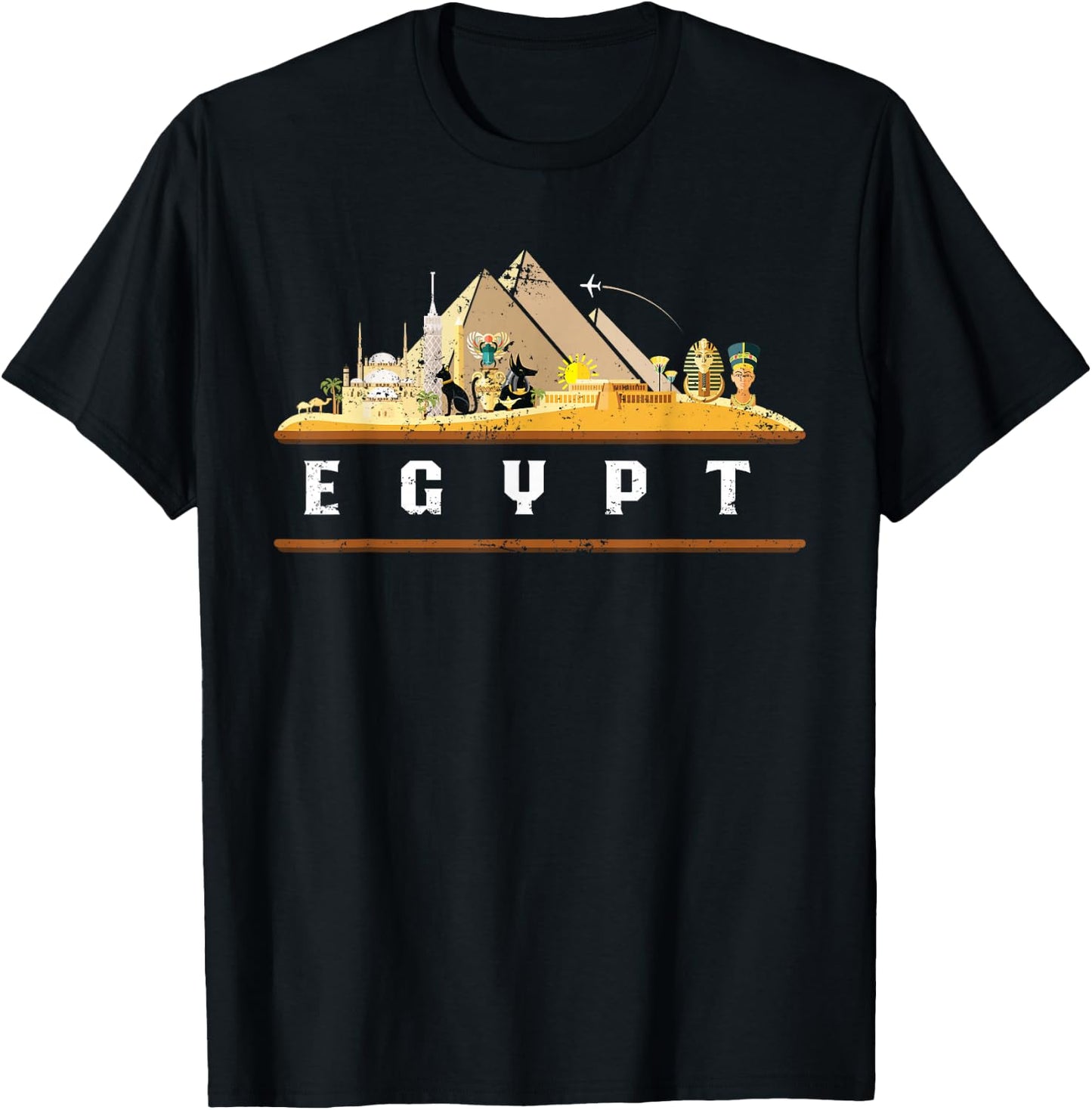 Egyptian Pyramids Gift Egyptian Culture Black -Adults Small Short Sleeve T-Shirt - T-Shirt | Black