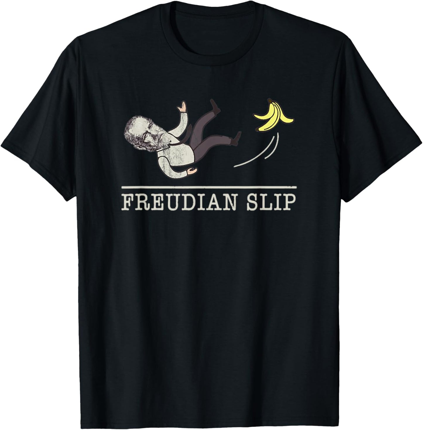 Freudian Slip On Banana T-Shirt - T-Shirt | Black