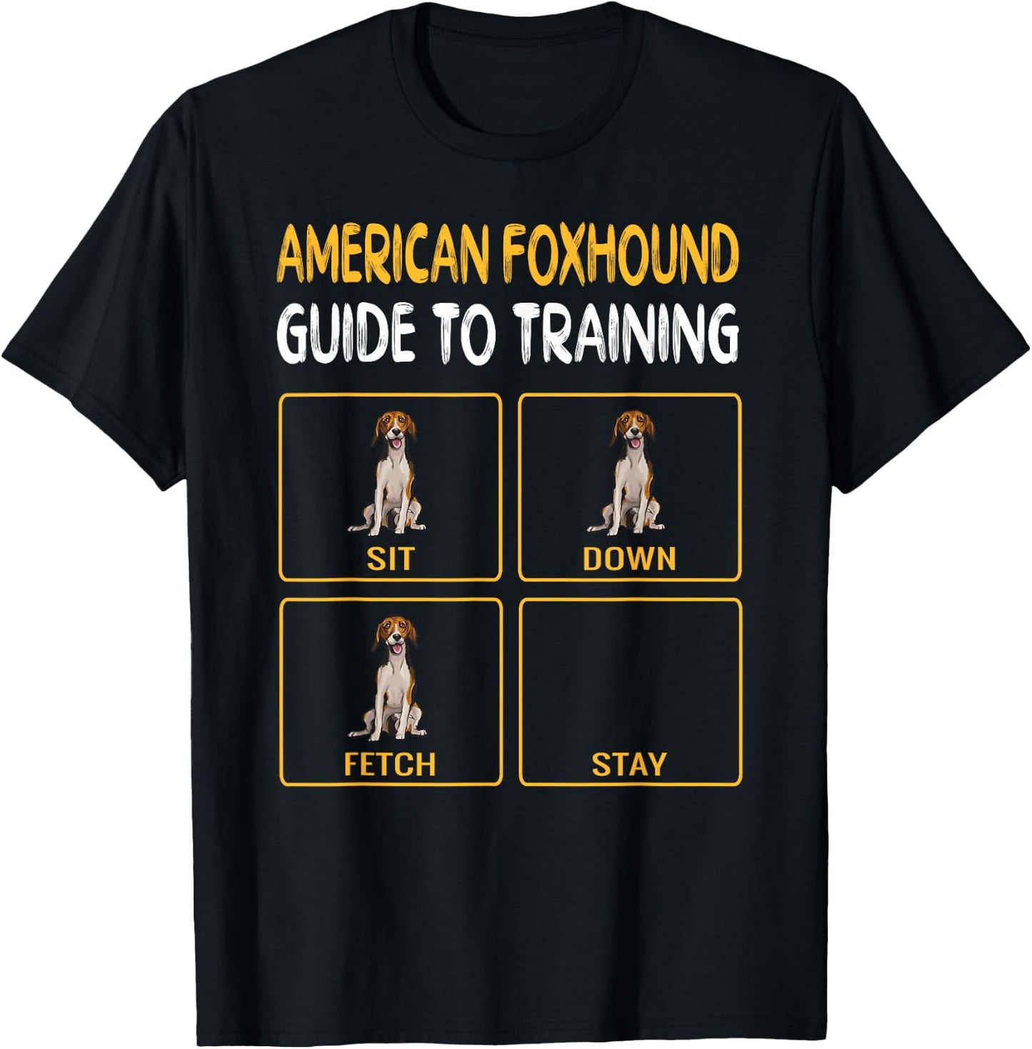 Funny American Foxhound Guide To Training Dog Obedience T-Shirt - T-Shirt | Black