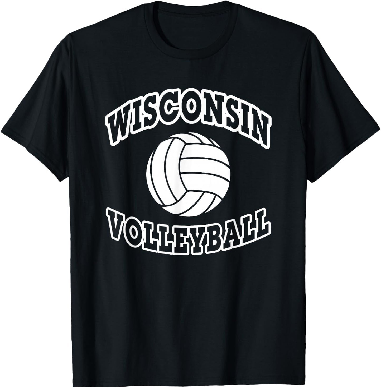 Wisconsin Volleyball Classic Style T-Shirt - T-Shirt | Black