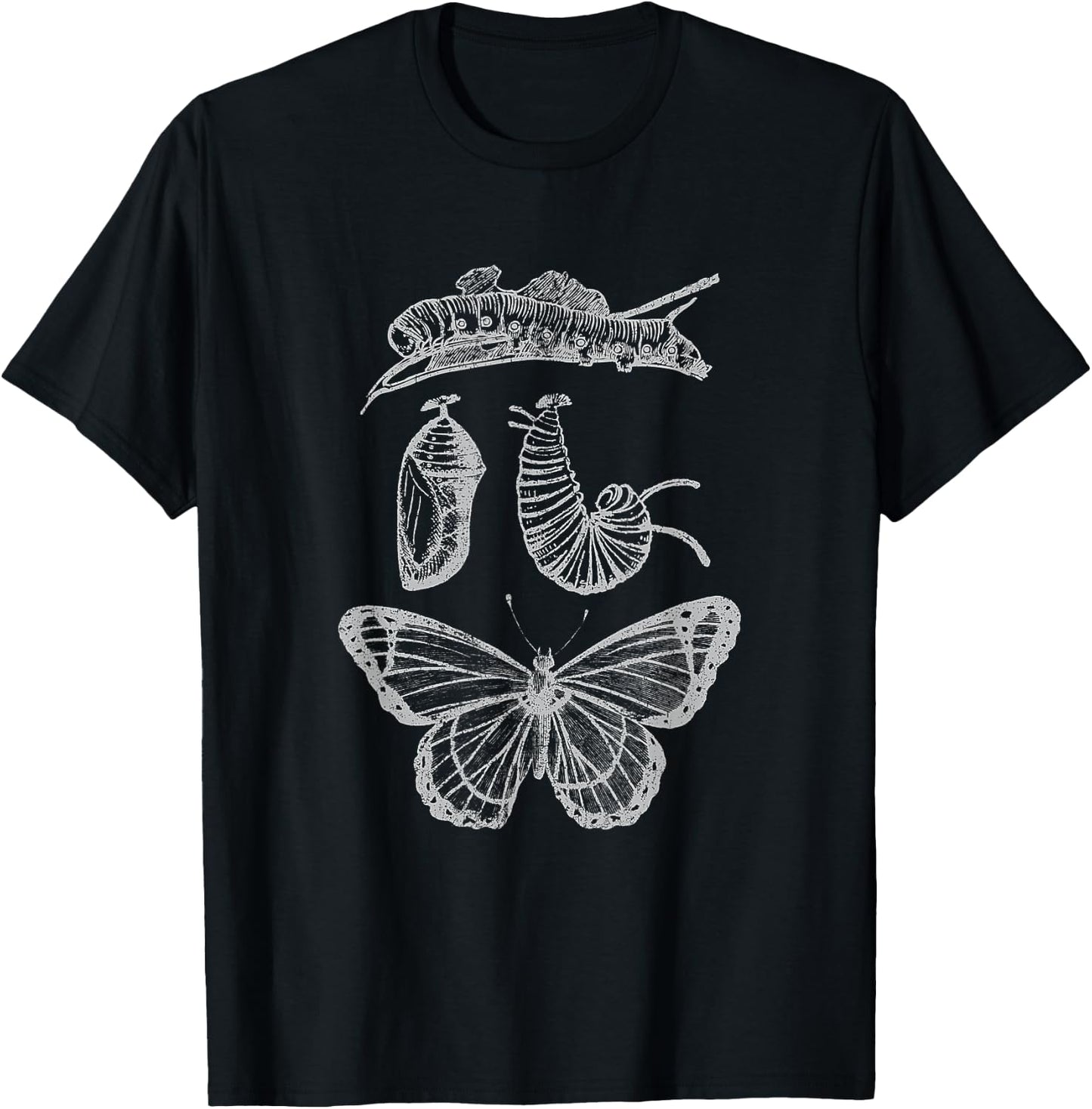Butterfly Entomology Science Specimen Caterpillar Insect Bug T-Shirt - T-Shirt | Black