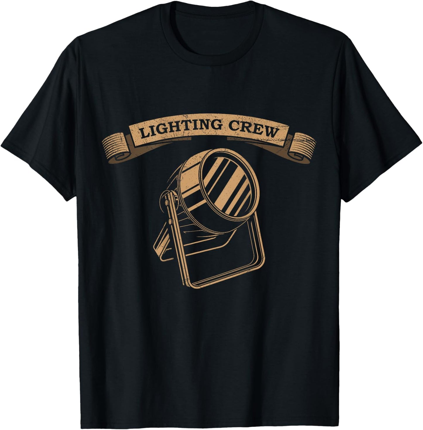 VINTAGE LIGHTING CREW Theatre Lighting Technician Stage T-Shirt - T-Shirt | Black