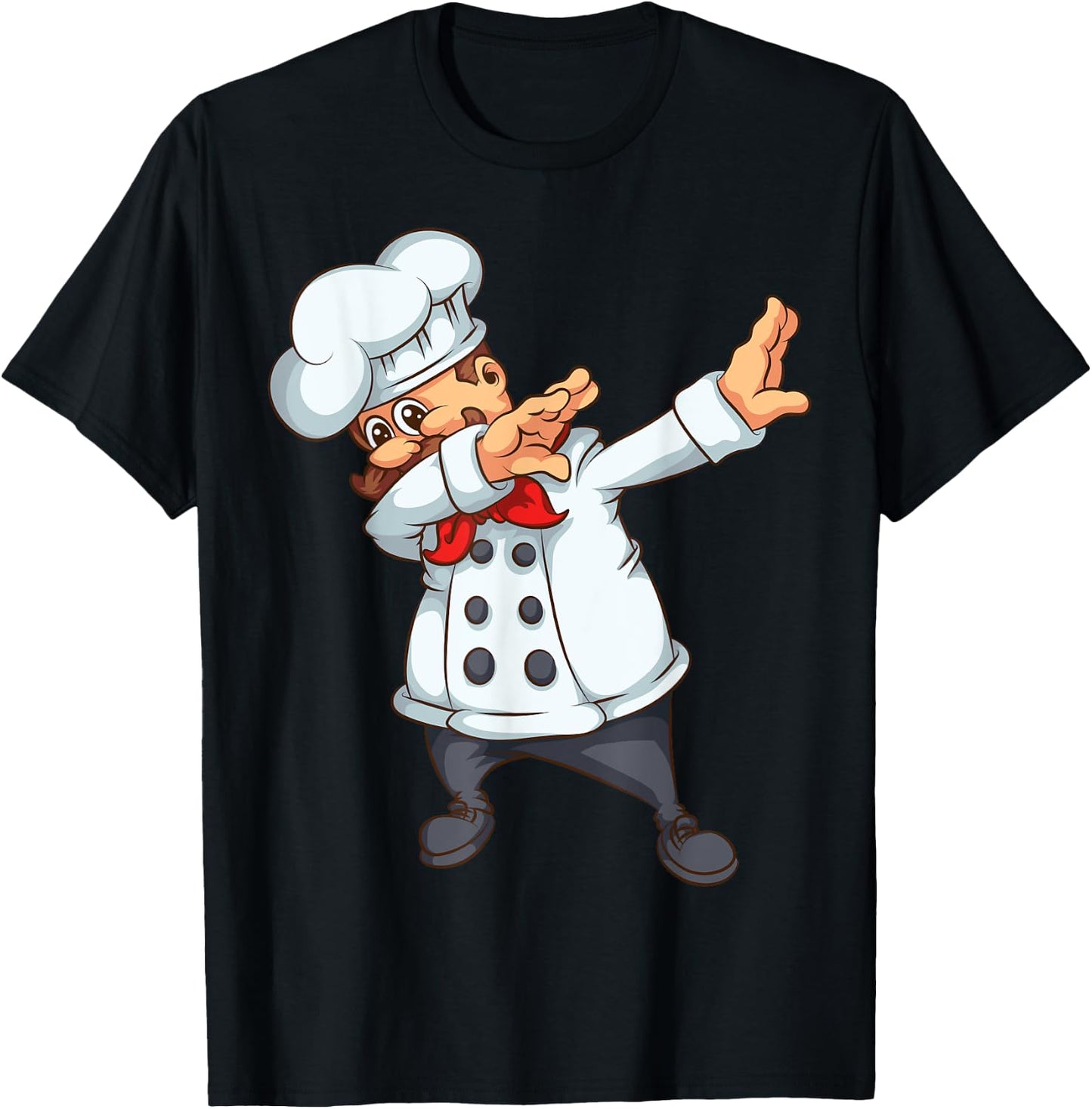 Cute Dabbing Chef | Funny Dab Dance Pastry Cook Food Gift T-Shirt - T-Shirt | Black