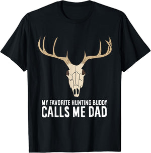 My Favorite Hunting Buddy Calls Me Dad Hunting Dad T-Shirt - T-Shirt | Black
