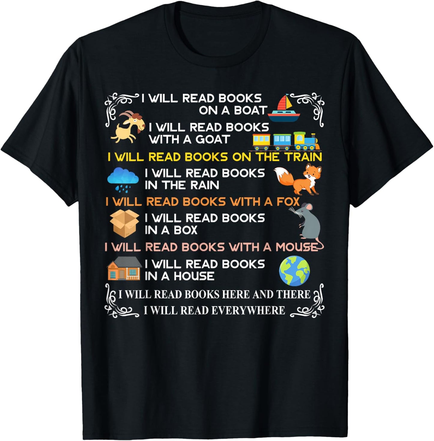 I will read books on a boat & everywhere reading T-Shirt - T-Shirt | Black
