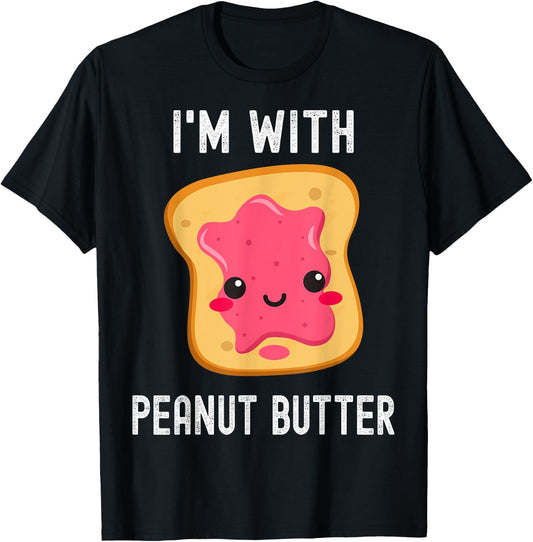 Funny Peanut Butter Jelly Matching Couples His & Hers T-Shirt - T-Shirt | Black