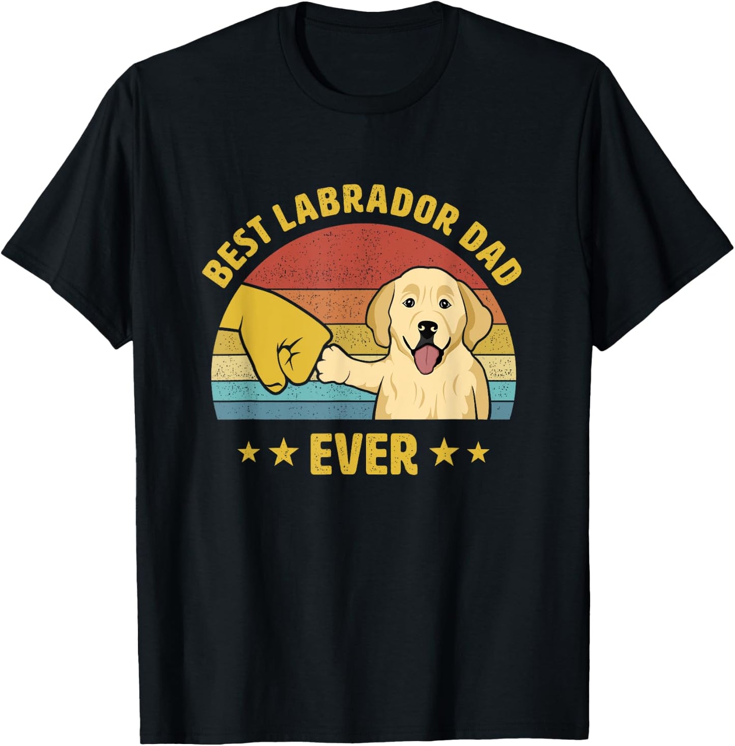 Best Labrador Retriever Dad Ever Vintage Lab Dad Design T-Shirt - T-Shirt | Black