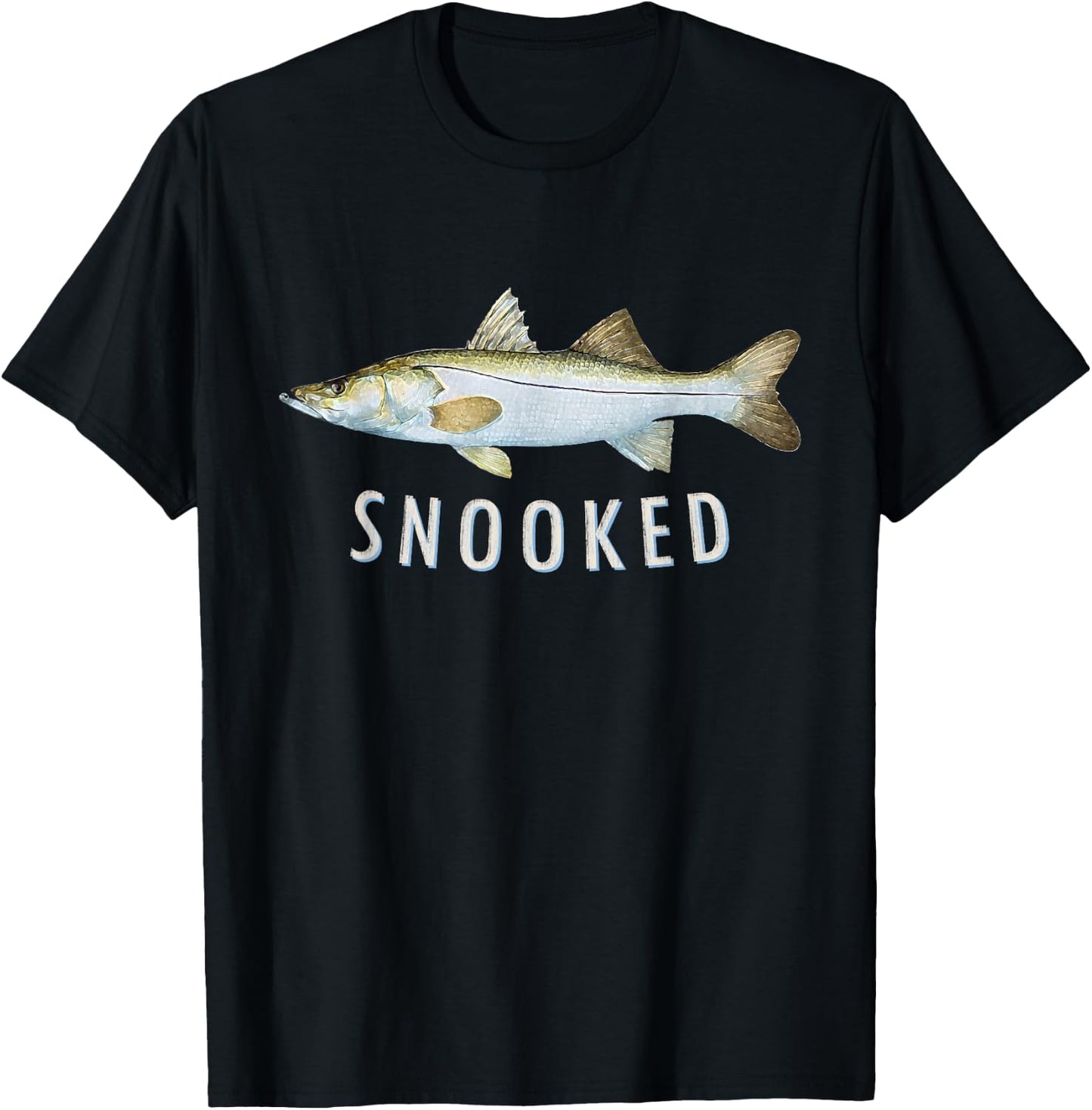 Snook Fishing Saltwater Inshore Common Snook Fish Graphic T-Shirt - T-Shirt | Black