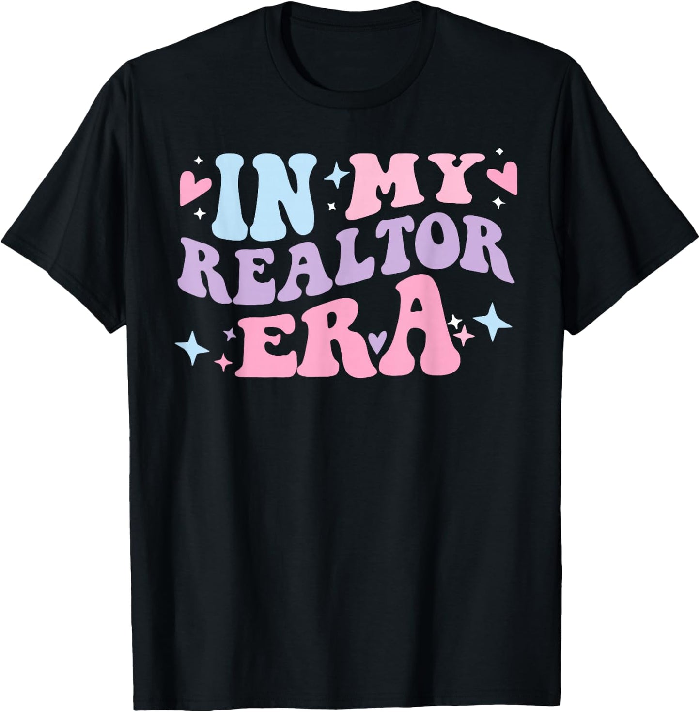 In My Realtor Era Real Estate Agent House Broker Groovy Cute T-Shirt - T-Shirt | Black