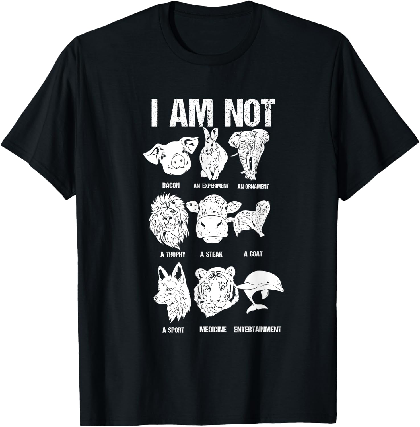 Animal Rights Animal Protection Go Vegan T-Shirt - T-Shirt | Black