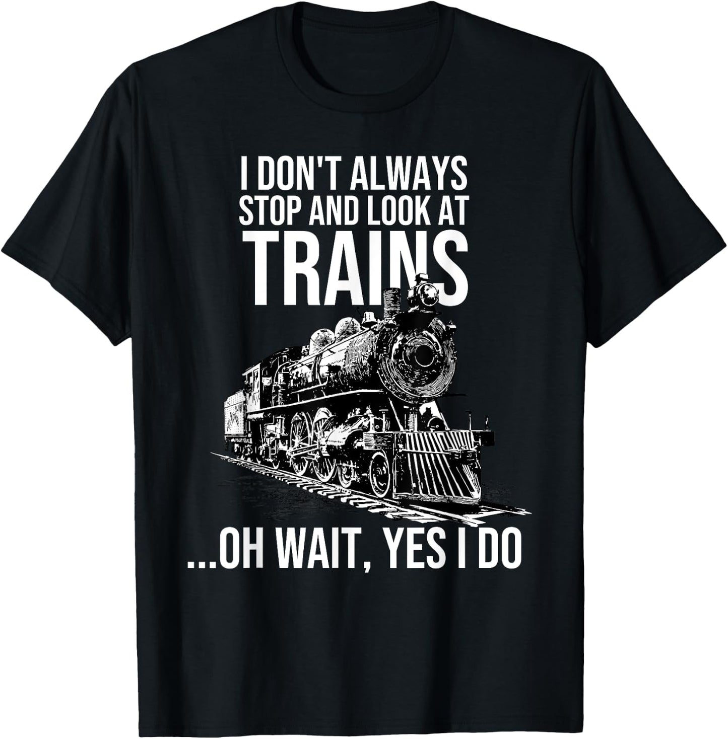 Funny Train Gift Women Kids Cool Railway Joke Lover T-Shirt - T-Shirt | Black