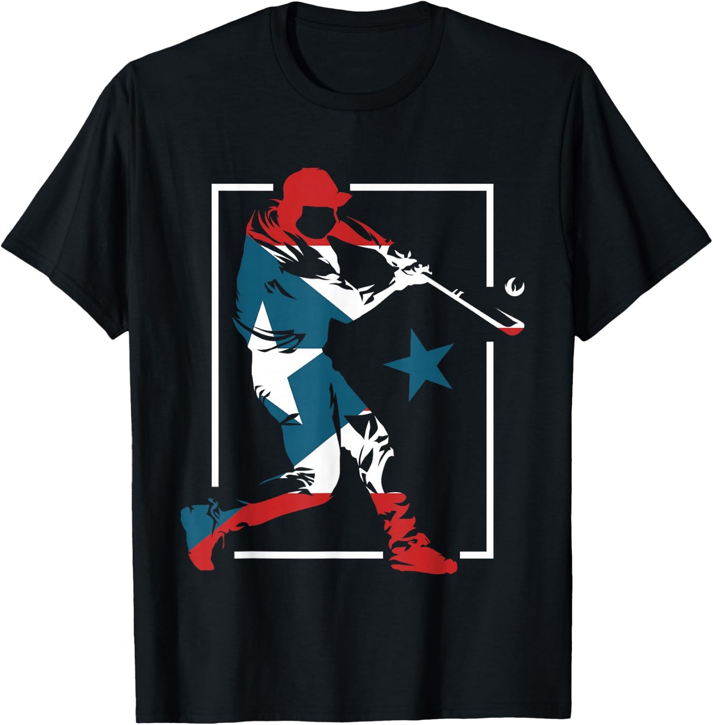 Puerto Rico Baseball Game Fans Lover Puerto Rican Pride Flag T-Shirt - T-Shirt | Black