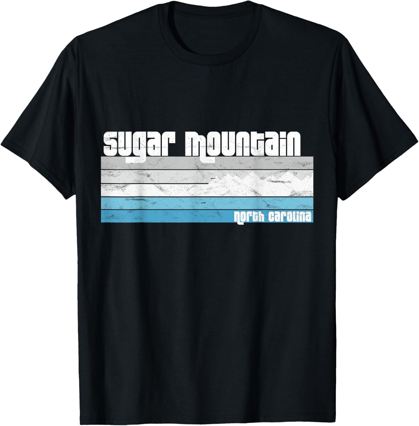 Sugar Mountain NC - North Carolina Retro Skiing Snowboarding T-Shirt - T-Shirt | Black