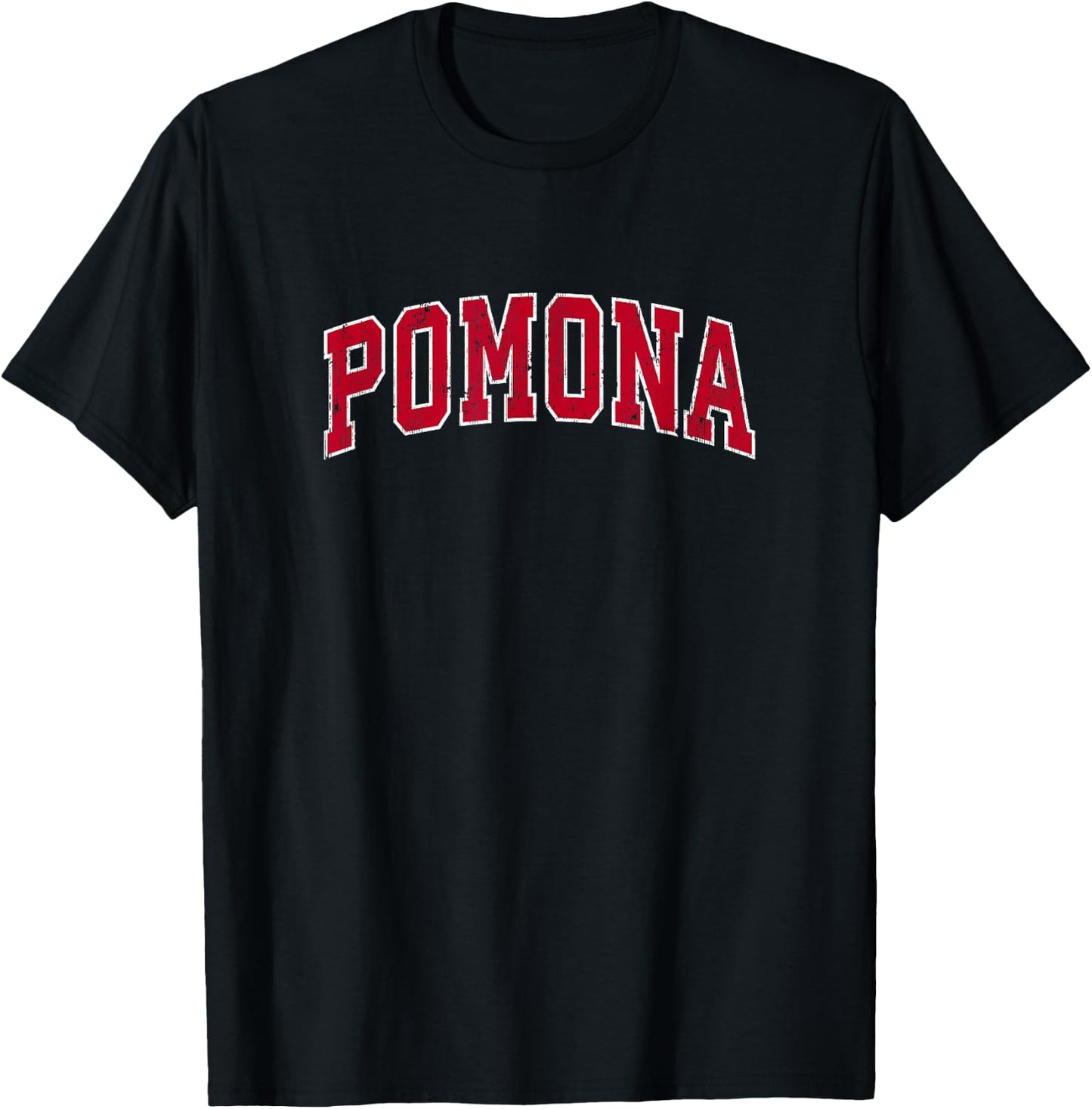 Pomona California CA Vintage Sports Design Red Design T-Shirt - T-Shirt | Black