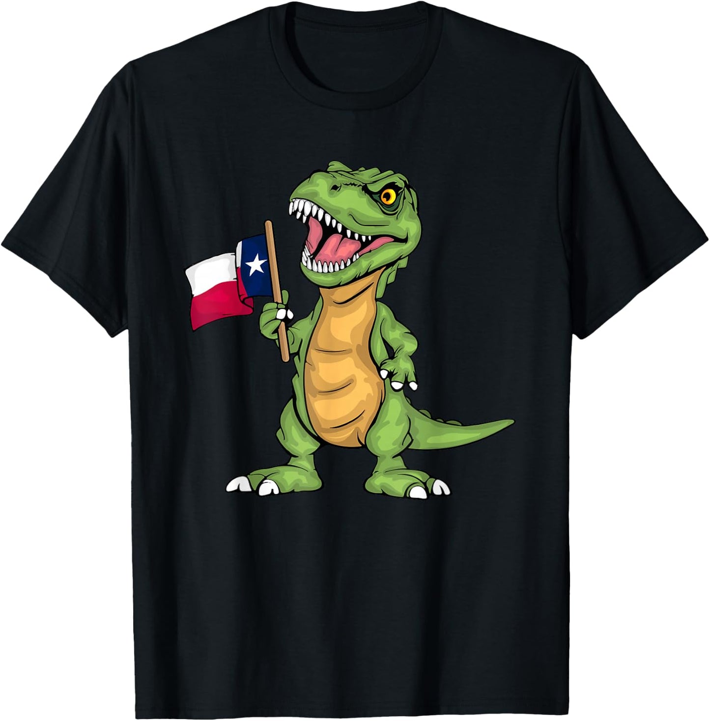 Texas Lover Kids Dinosaur Lover USA Texas Flag T-Shirt - T-Shirt | Black