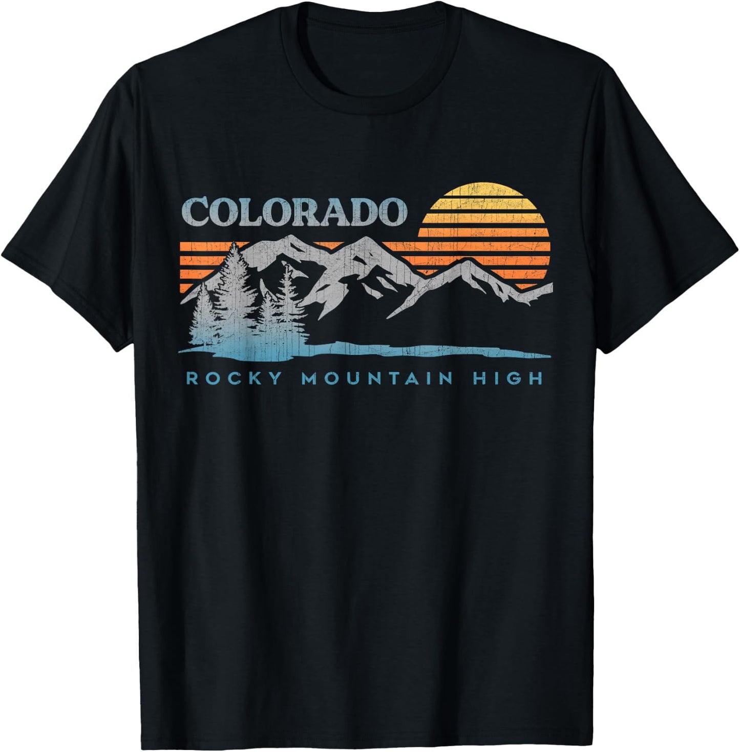 Vintage 70's 80's Colorado Outdoor Mountains Nature Hiking T-Shirt - T-Shirt | Black