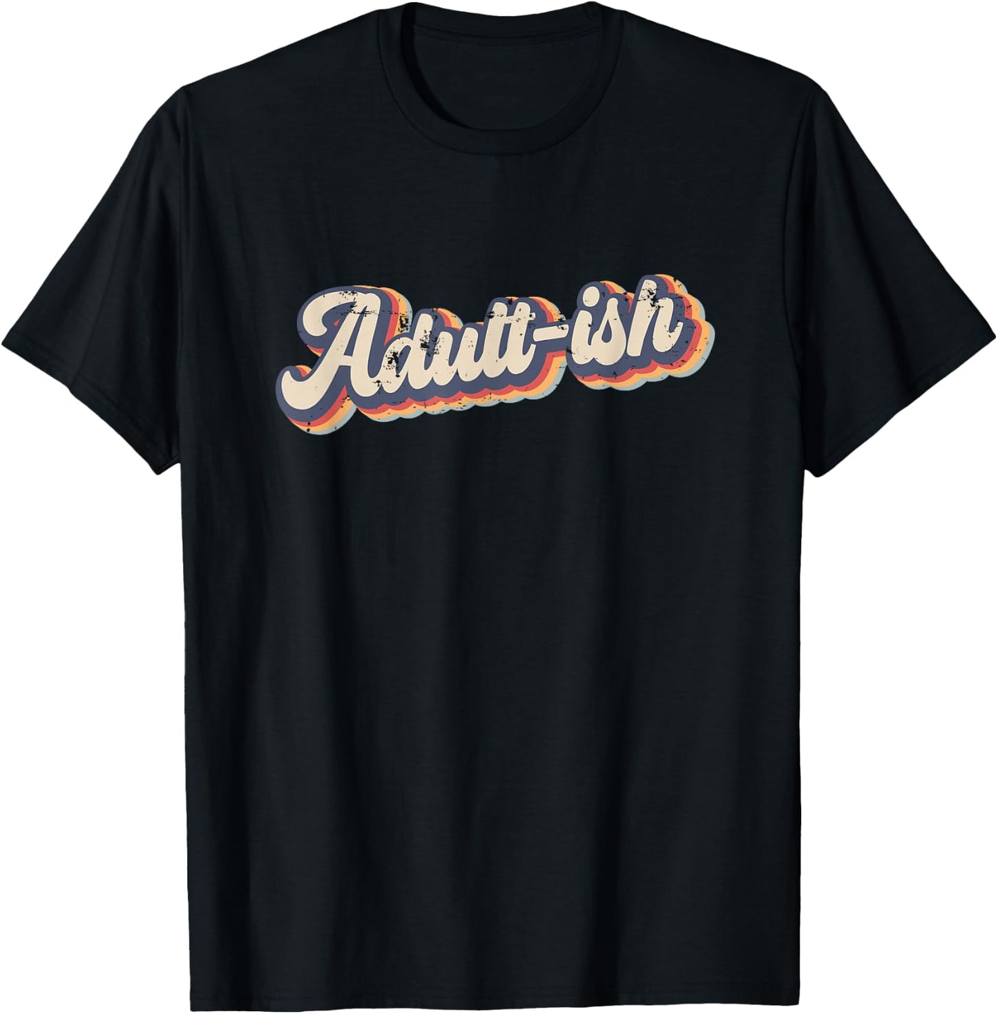 Adult-ish 18th Birthday Vintage Rainbow T-Shirt - T-Shirt | Black
