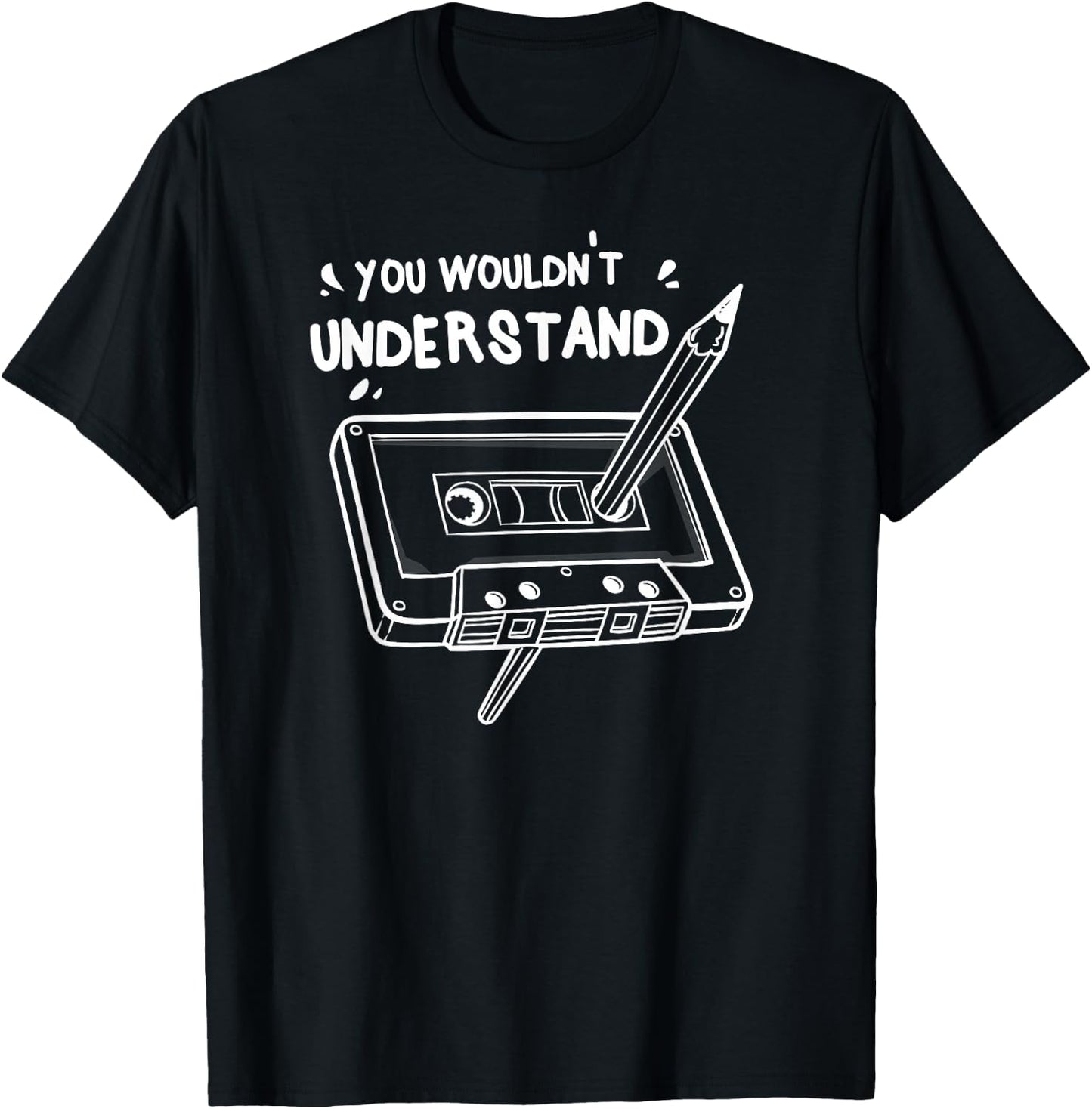 Never Forget Cassette Tape Gift Old School T-Shirt - T-Shirt | Black
