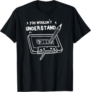 Never Forget Cassette Tape Gift Old School T-Shirt - T-Shirt | Black