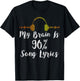 My Brain is 90% Song Lyrics Vintage Headphone T-Shirt - T-Shirt | Black