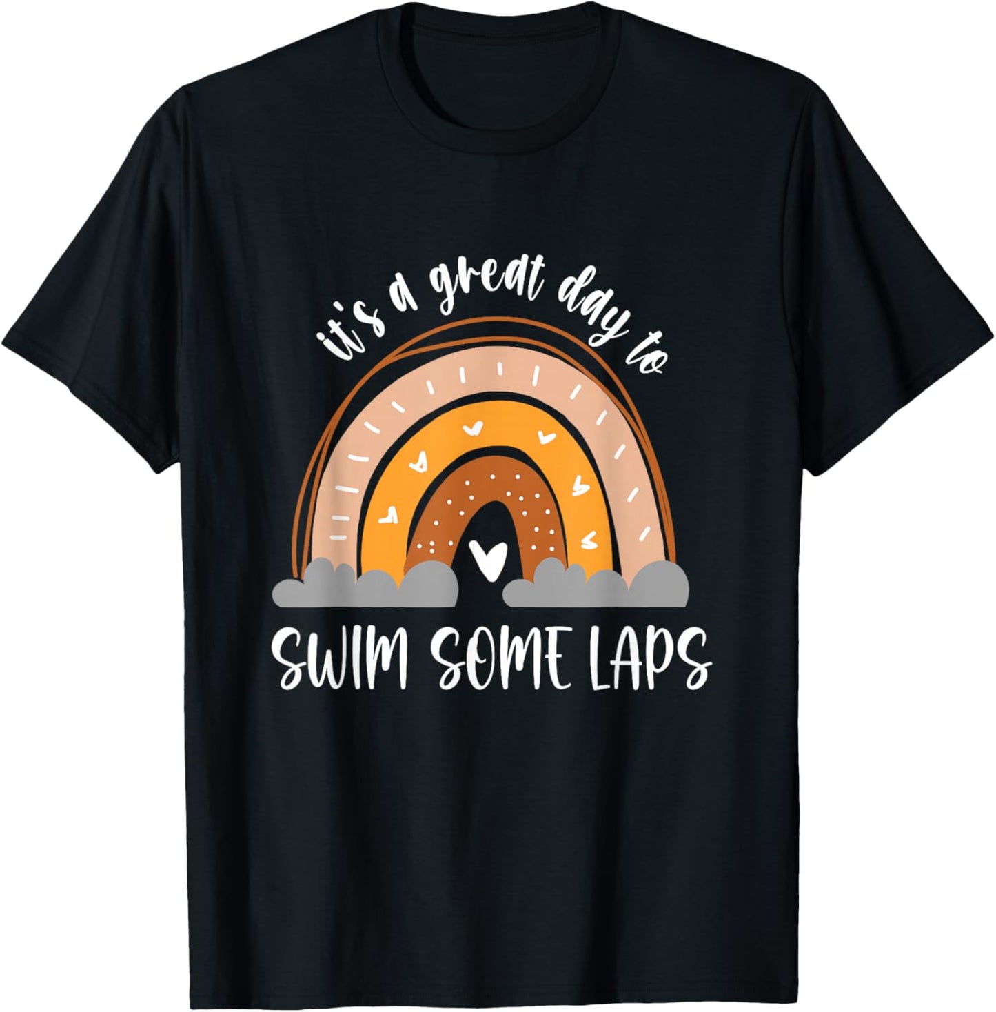 Swim some laps swimmer Boho Kids Heart Rainbow T-Shirt - T-Shirt | Black