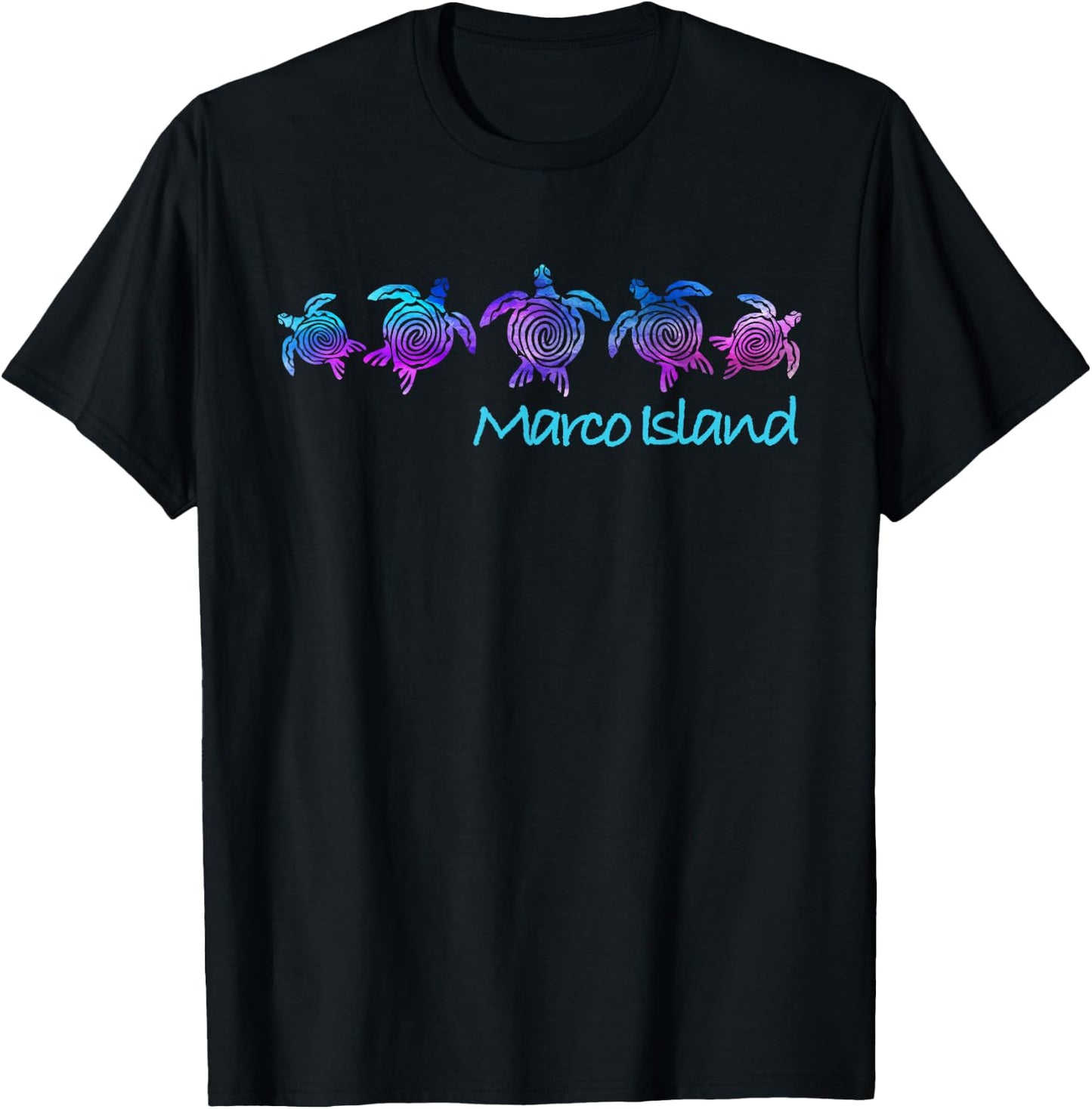 Marco Island Beach Design / Tribal Turtle Gift T-Shirt - T-Shirt | Black