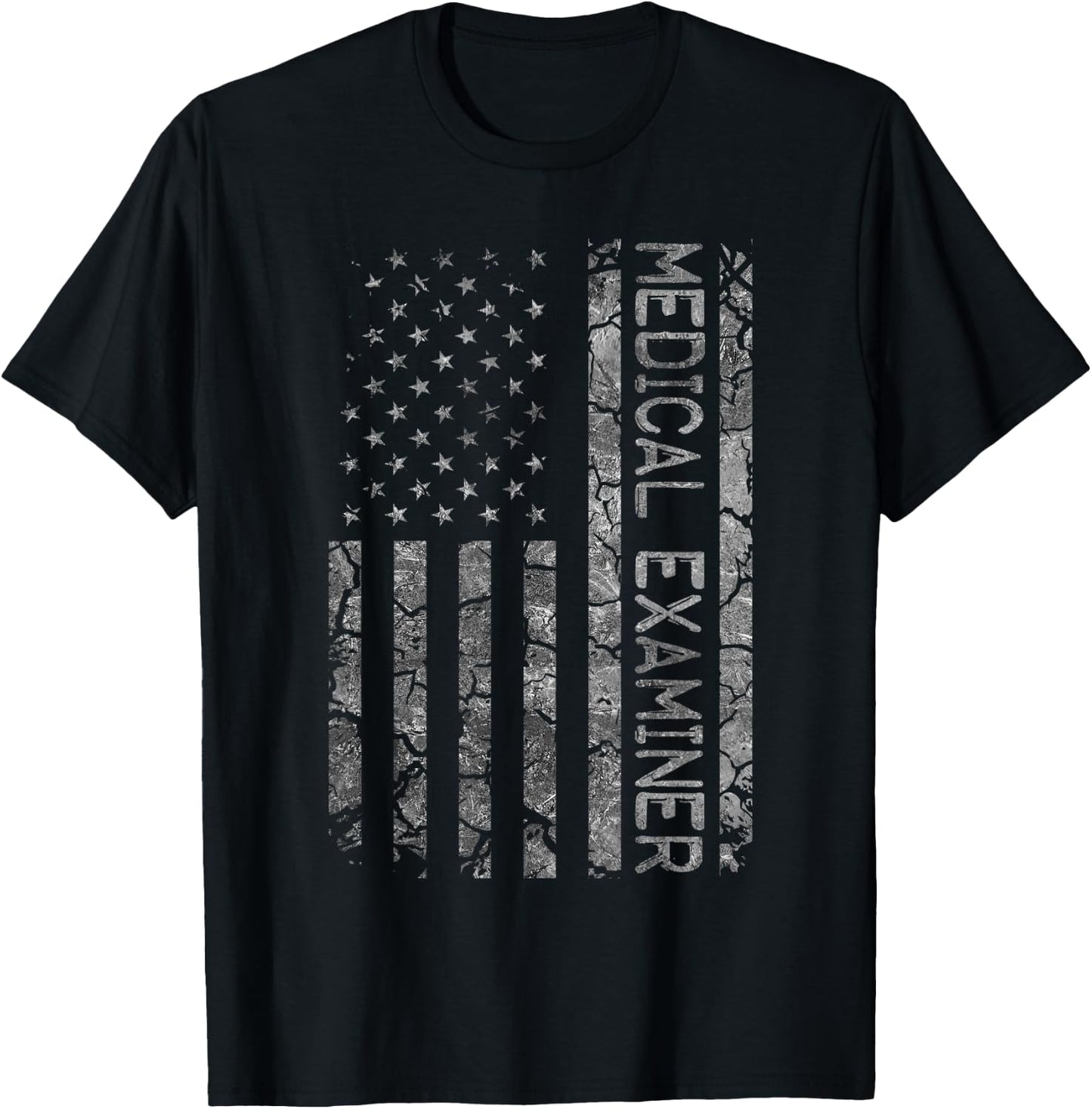 Funny Job Title Worker American Flag Medical Examiner Men T-Shirt - T-Shirt | Black