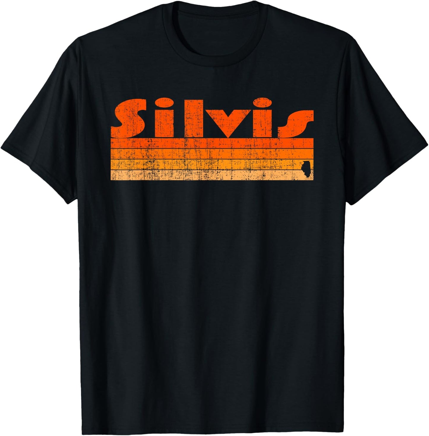 Silvis, Illinois Retro 80s Style T-Shirt - T-Shirt | Black