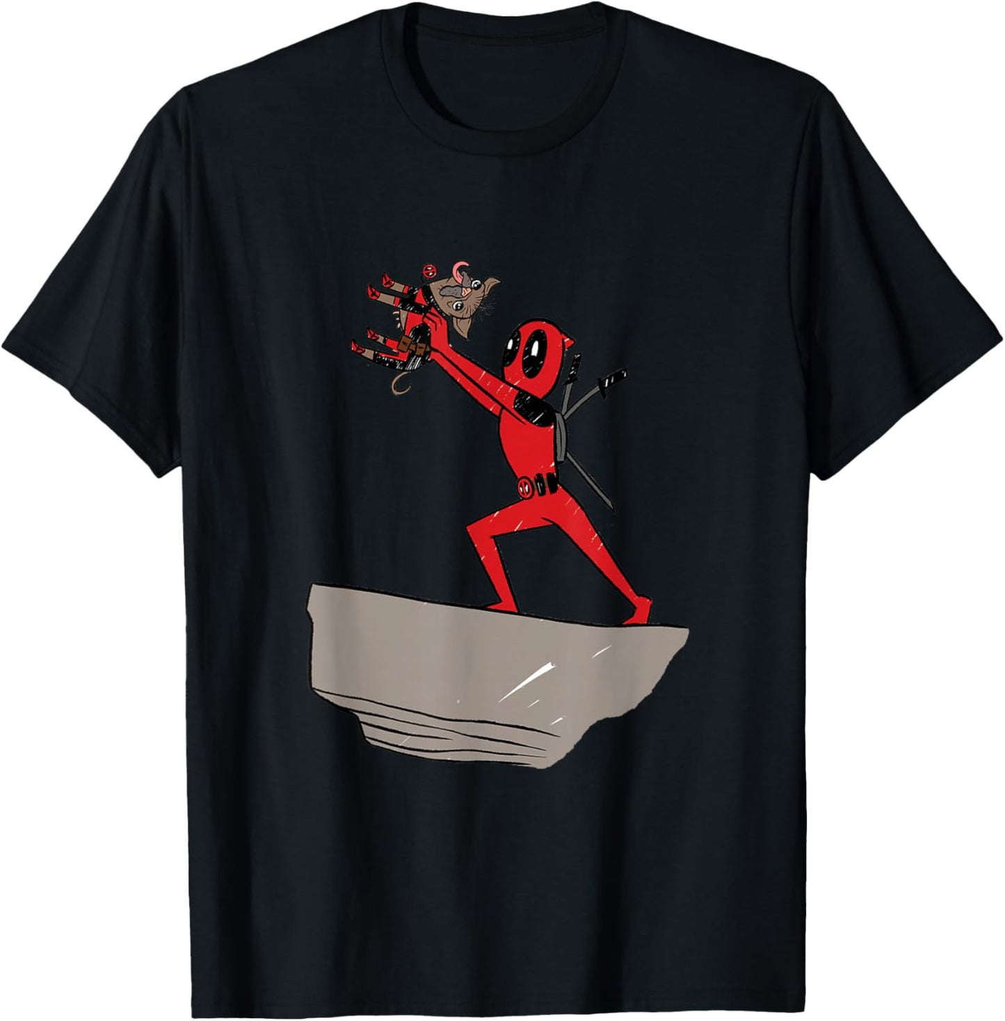 Marvel Deadpool & Wolverine Lion King Pride Rock Dogpool T-Shirt - T-Shirt | Black
