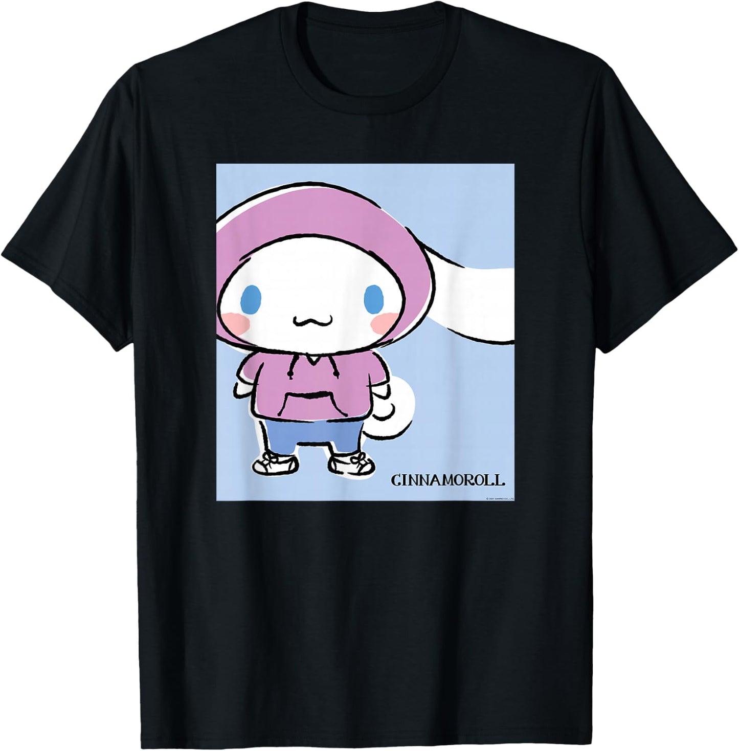 Cinnamoroll Collection Streetwear Print T-Shirt - T-Shirt | Black