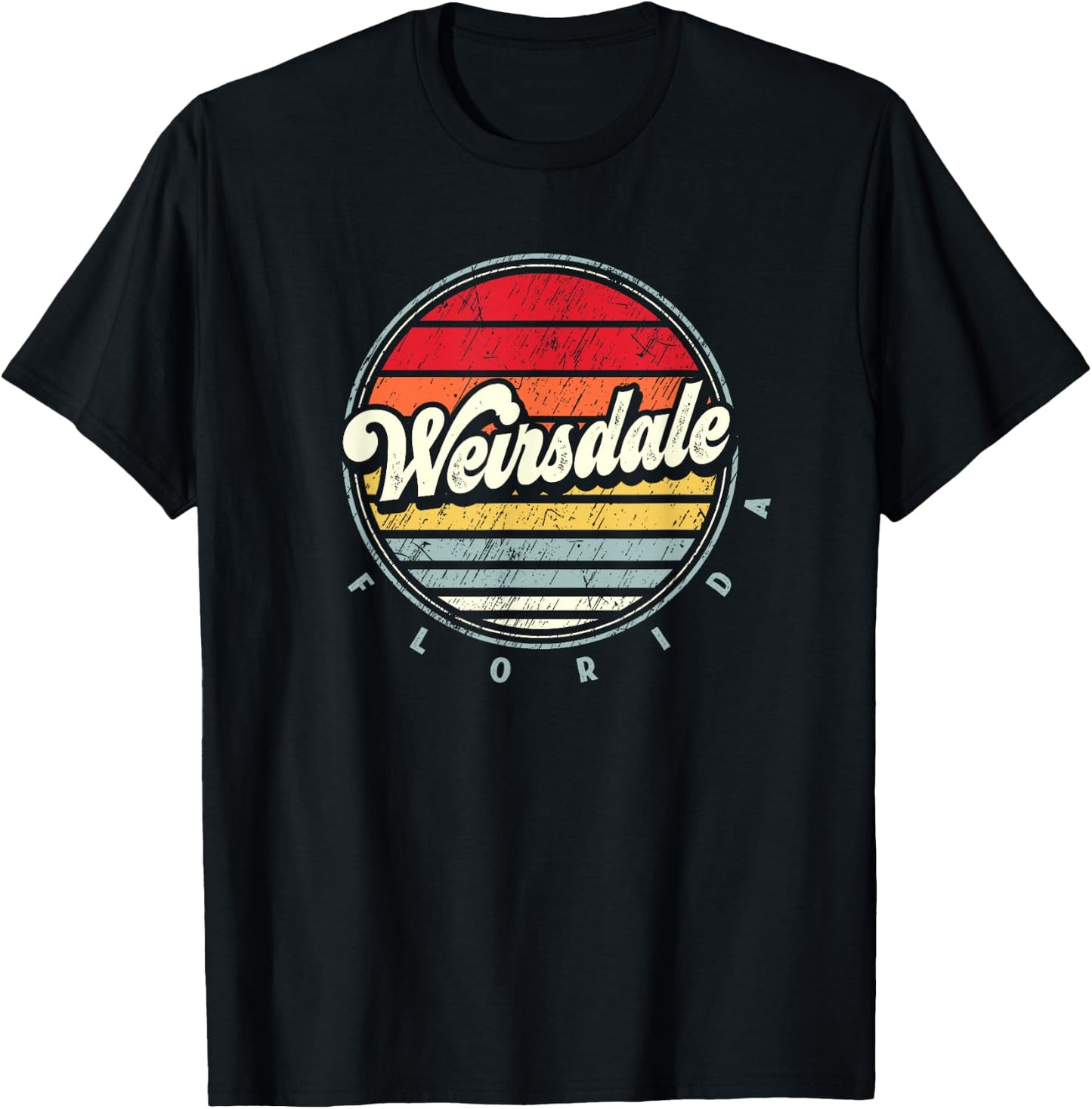 Retro Weirsdale Home State Cool 70s Style Sunset T-Shirt - T-Shirt | Black