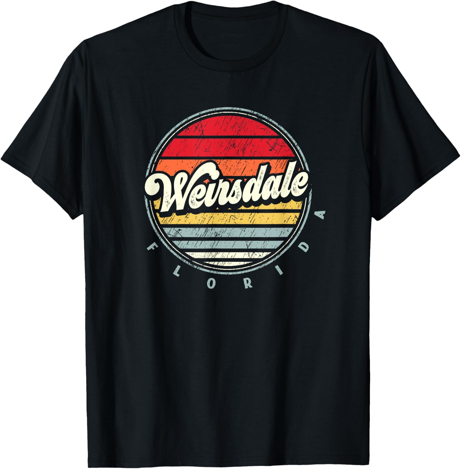 Retro Weirsdale Home State Cool 70s Style Sunset T-Shirt - T-Shirt | Black