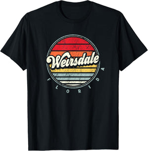 Retro Weirsdale Home State Cool 70s Style Sunset T-Shirt - T-Shirt | Black