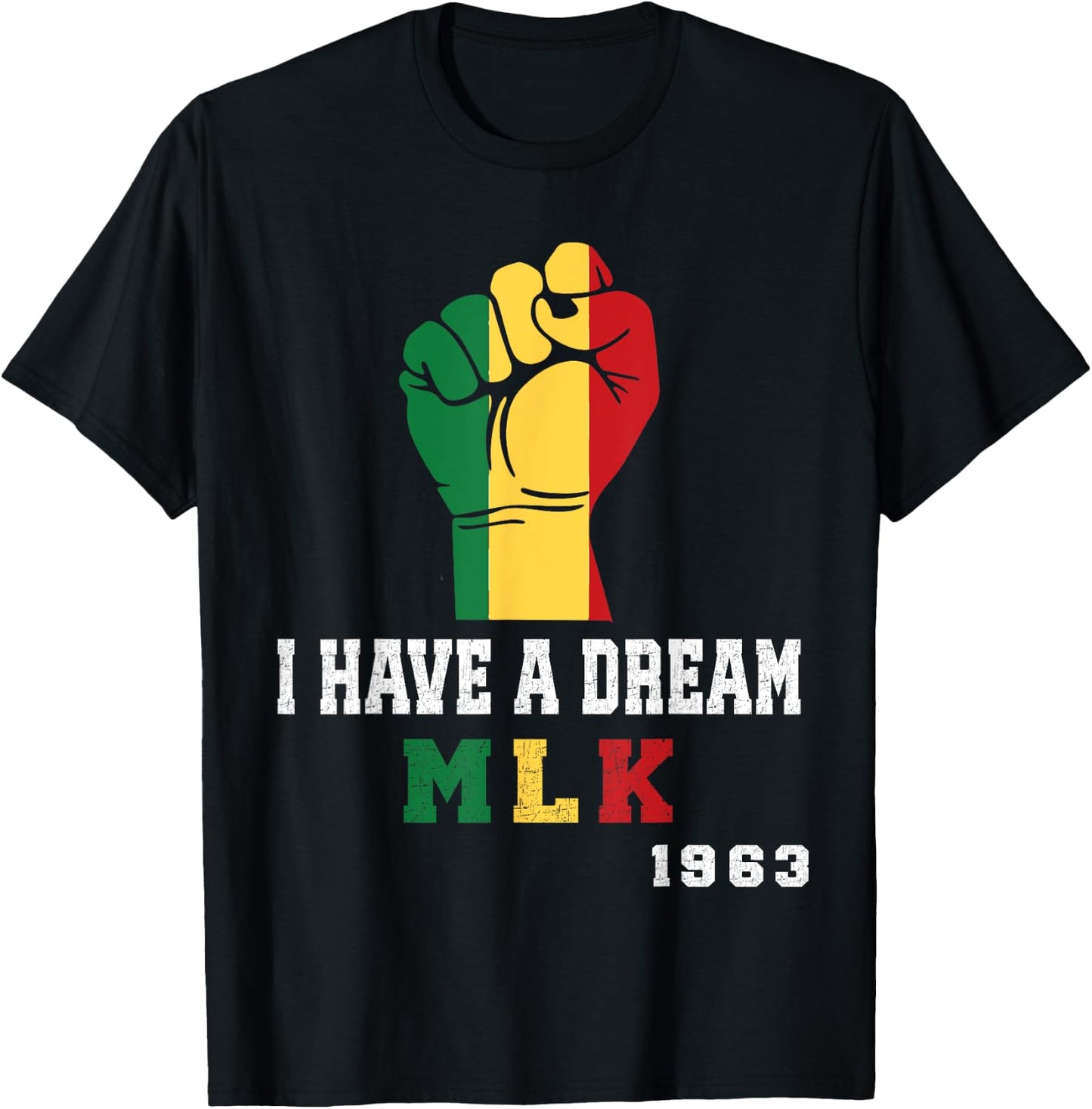 Martin Luther King jr. Day I Have a Dream MLK Day vintage T-Shirt - T-Shirt | Black