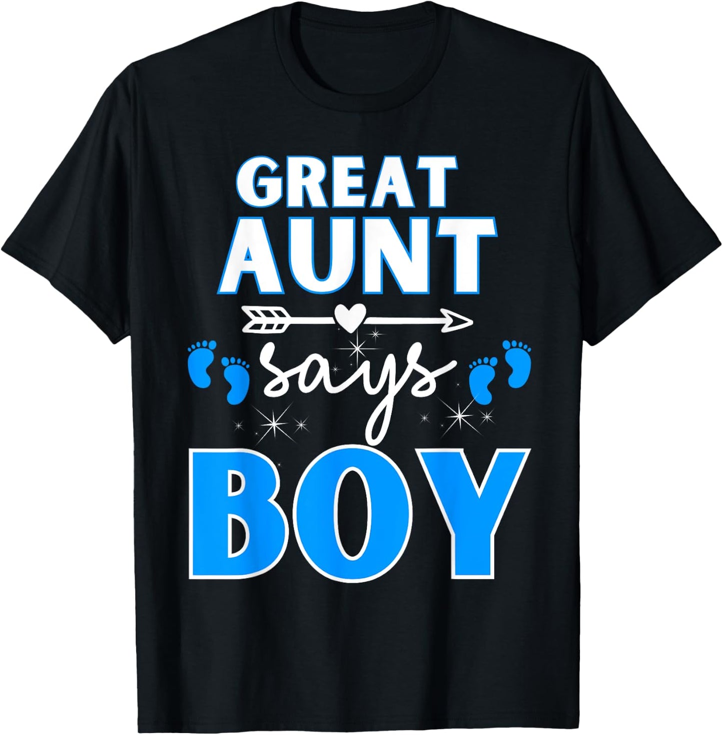 Great Aunt Says Boy Gender Reveal Shirt Team Blue Pregnancy T-Shirt - T-Shirt | Black