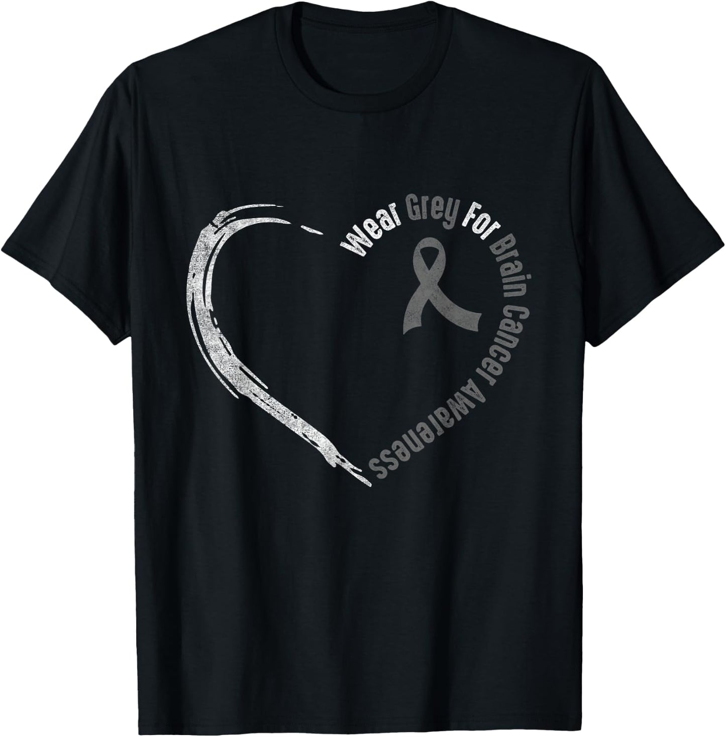 Wear Grey For Brain Cancer Awareness | Brain Tumor T-Shirt - T-Shirt | Black