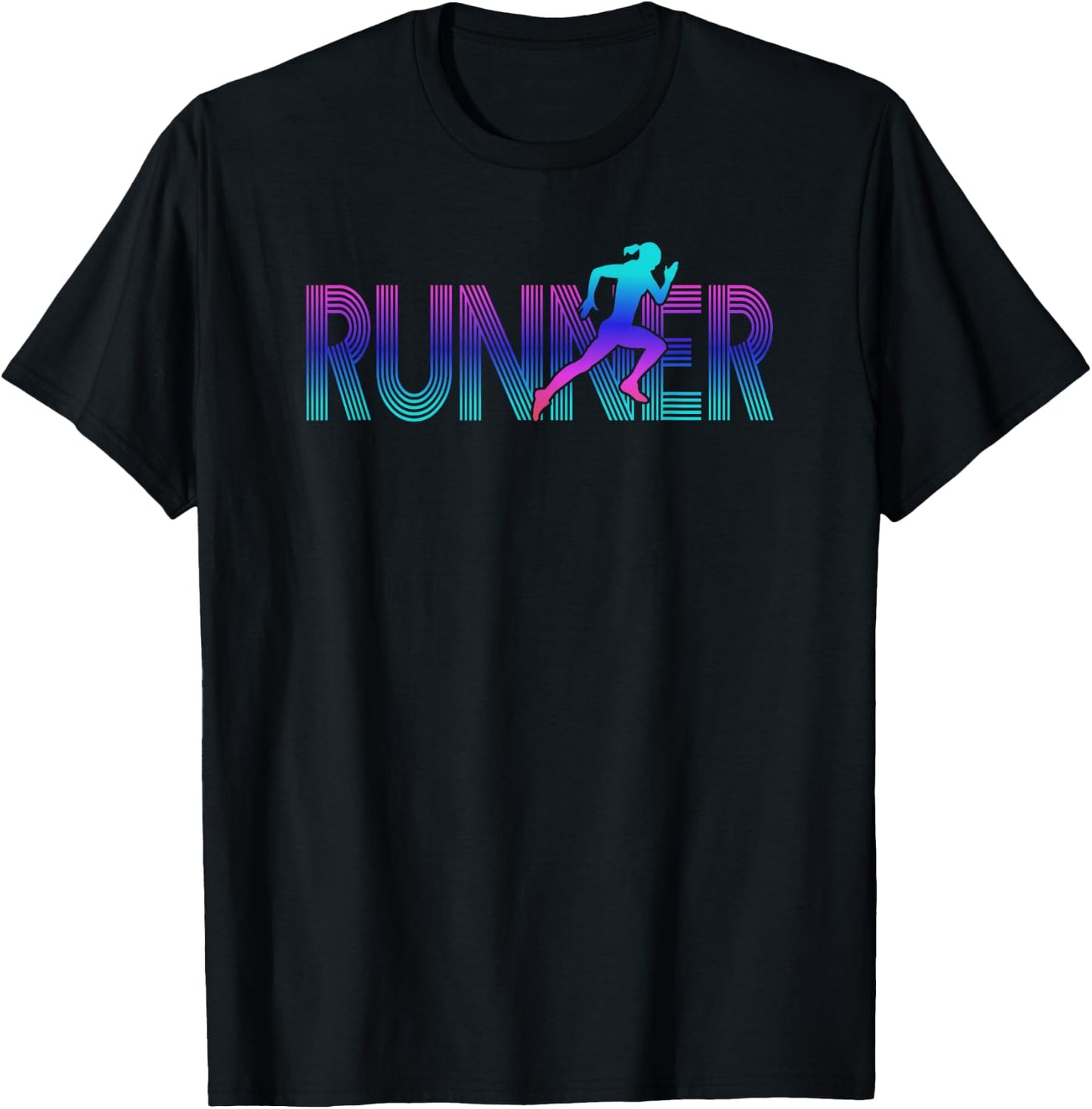 RUNNER Track & Field Cross Country Female Marathon Running T-Shirt - T-Shirt | Black