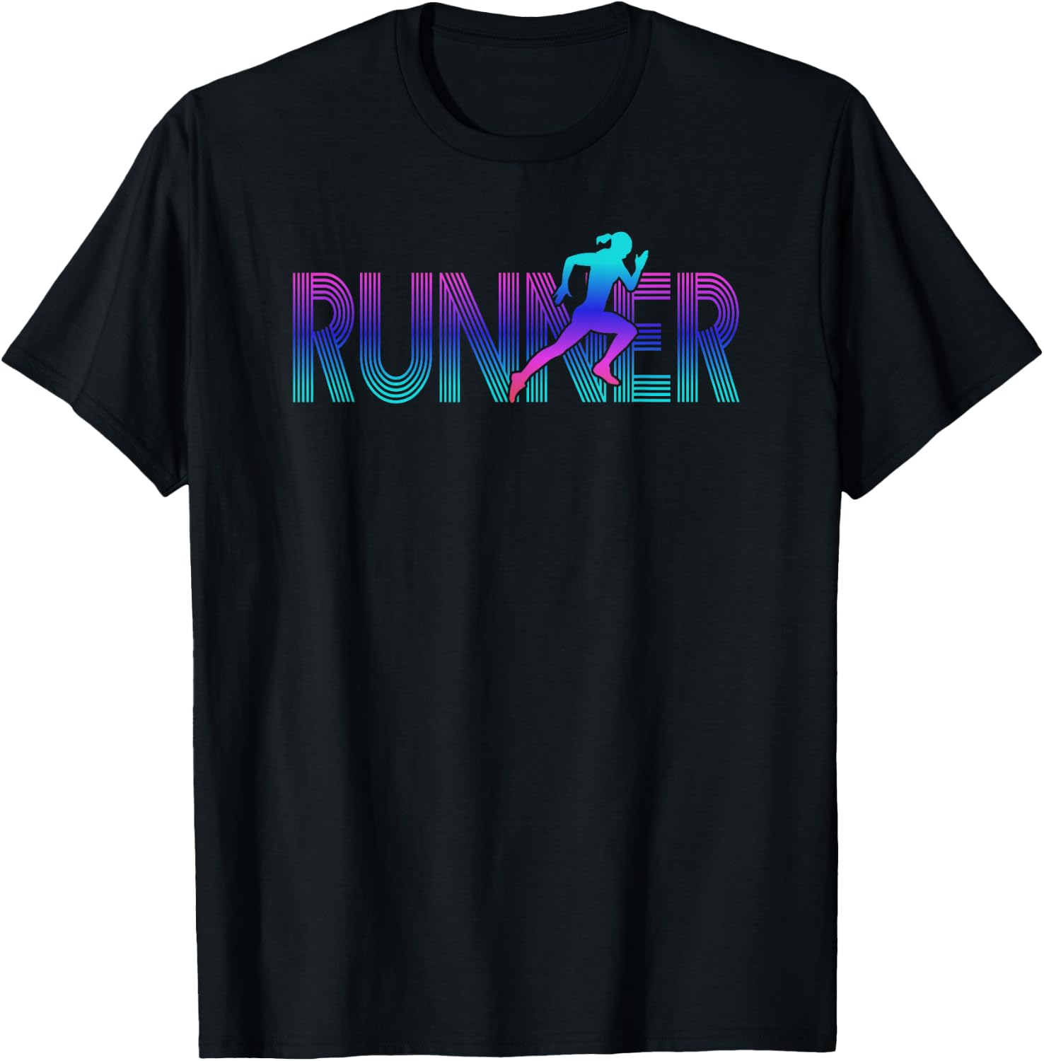 RUNNER Track & Field Cross Country Female Marathon Running T-Shirt - T-Shirt | Black