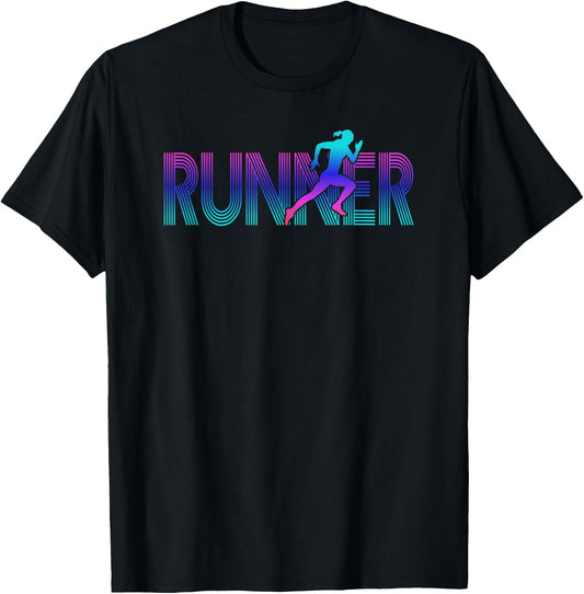 RUNNER Track & Field Cross Country Female Marathon Running T-Shirt - T-Shirt | Black
