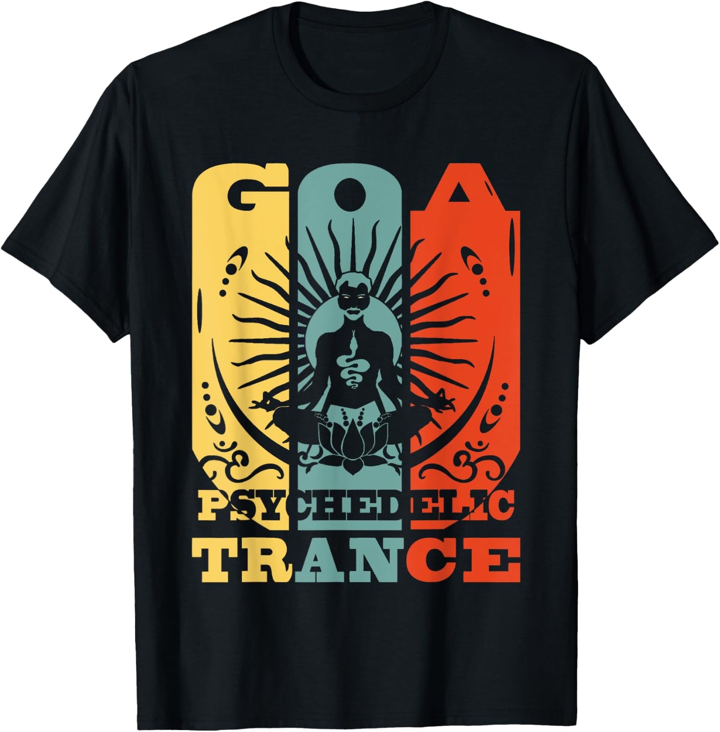 Goa Psychedelic Trance - OM Psytrance Present T-Shirt - T-Shirt | Black