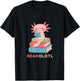 Readolotl Design Cute Axolotl Reader T-Shirt - T-Shirt | Black