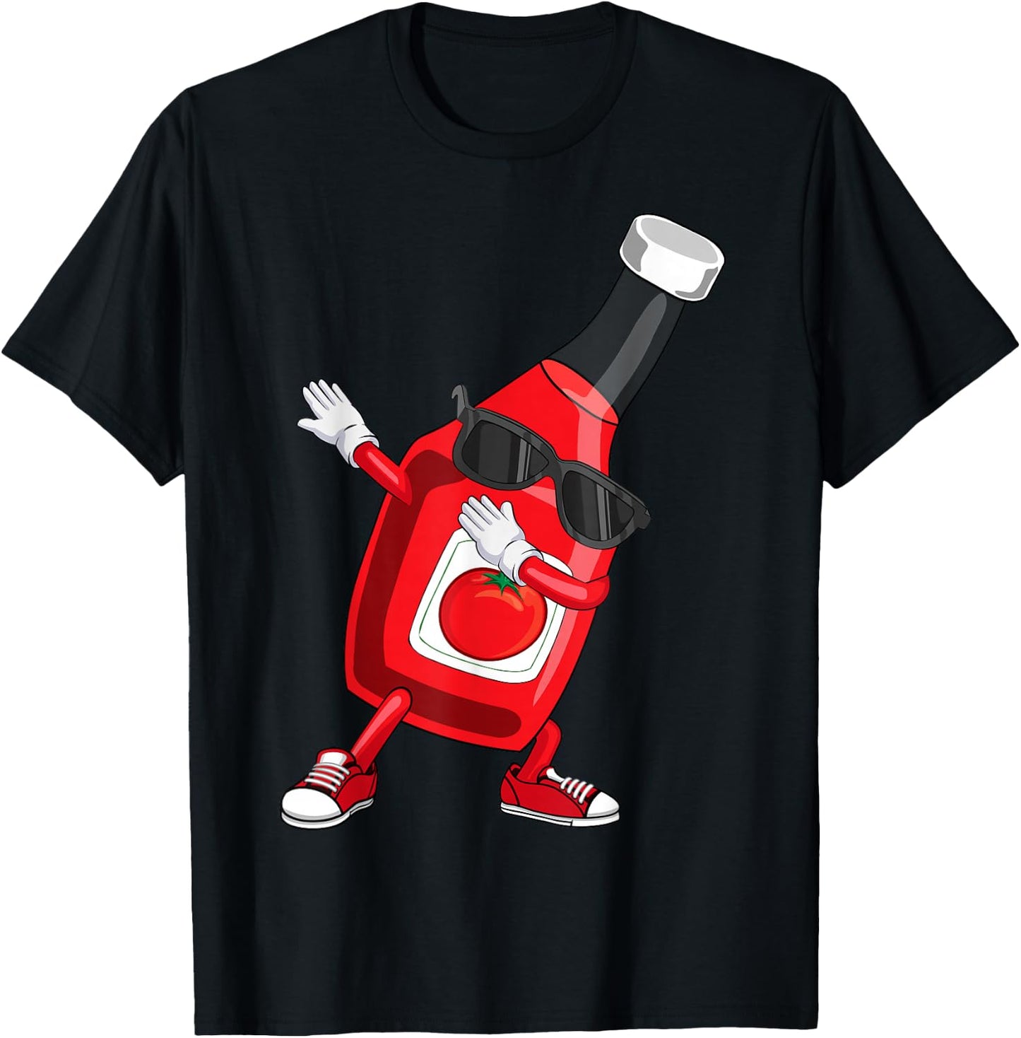 Funny Dabbing Ketchup Lover Gift Kids Boy Cute Condiment T-Shirt - T-Shirt | Black