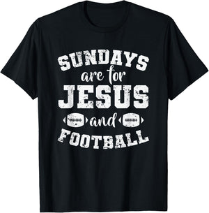 Sundays are for Jesus and Football USA T-Shirt - T-Shirt | Black